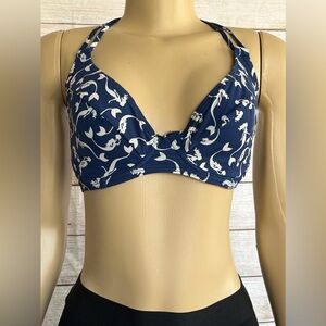 Asos Swim Women Blue Mermaid Print Bikini Top Size 32G